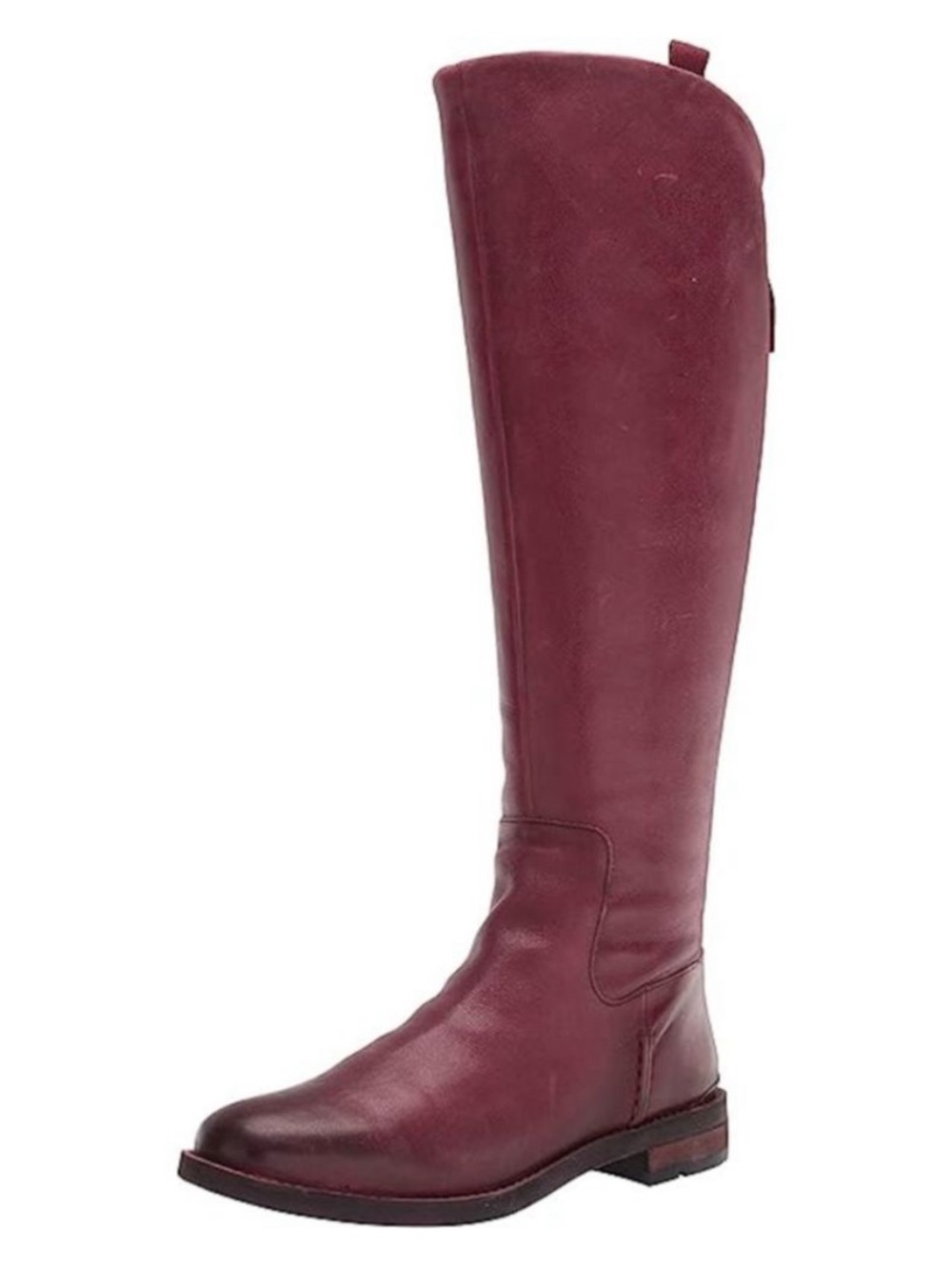 New FRANCO SARTO Womens Maroon Meyer Block Heel Leather Riding Boot Size 9W